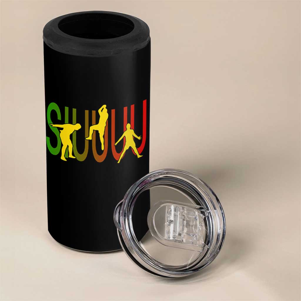 Funny Game Day Soccer Celebration Gift 4 in 1 Can Cooler Tumbler Siuuuu