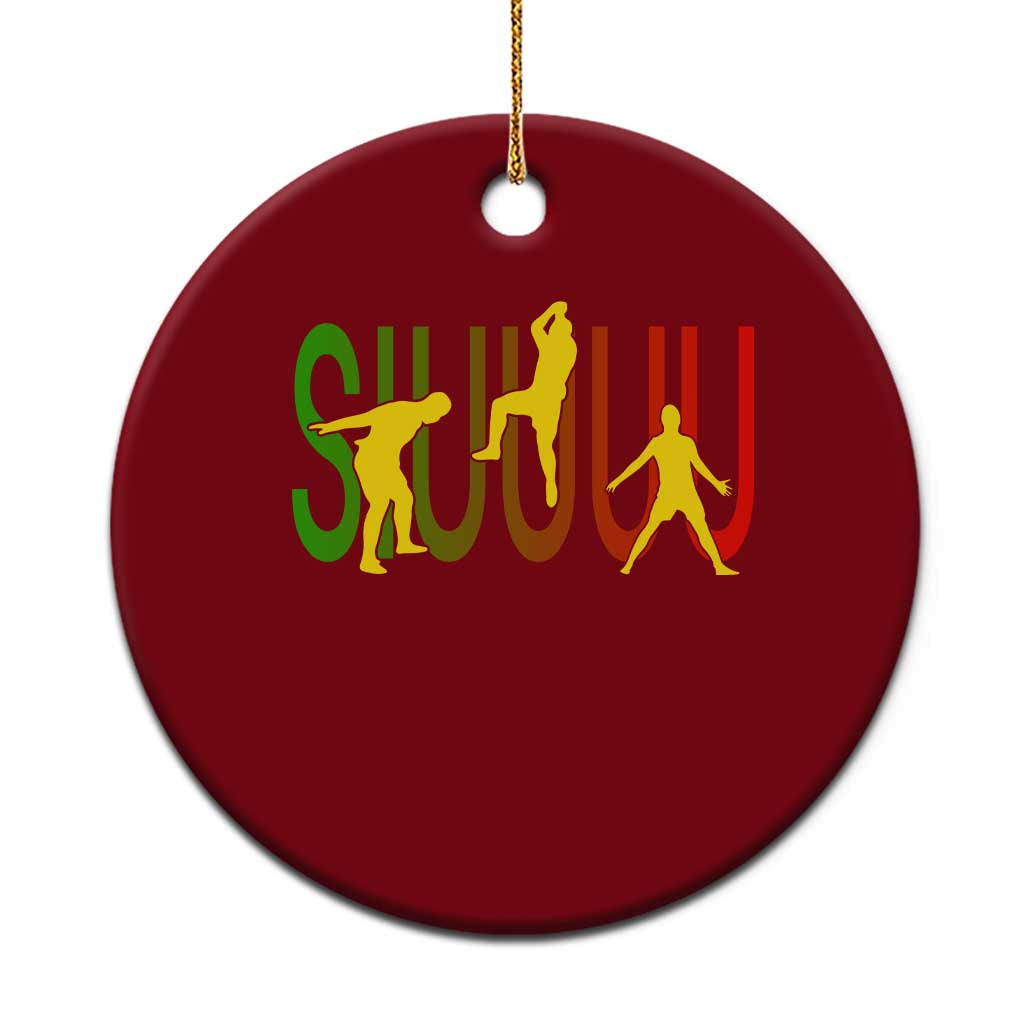 Funny Game Day Soccer Celebration Gift Ceramic Ornament Siuuuu