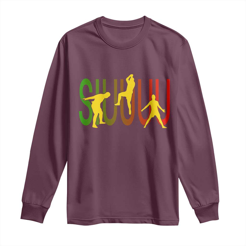 Funny Game Day Soccer Celebration Gift Long Sleeve Shirt Siuuuu