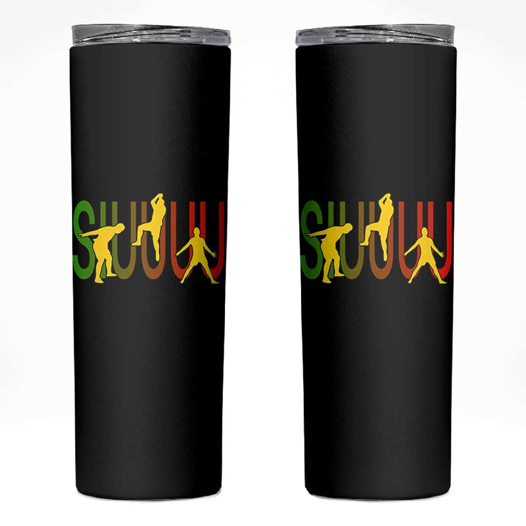 Funny Game Day Soccer Celebration Gift Skinny Tumbler Siuuuu