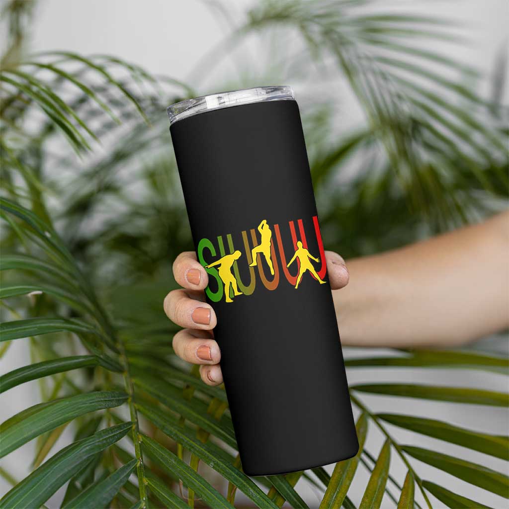 Funny Game Day Soccer Celebration Gift Skinny Tumbler Siuuuu