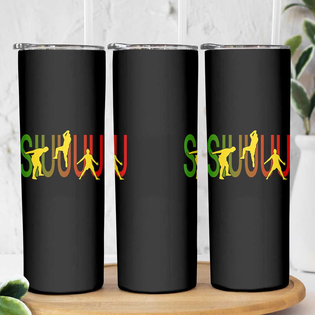 Funny Game Day Soccer Celebration Gift Skinny Tumbler Siuuuu