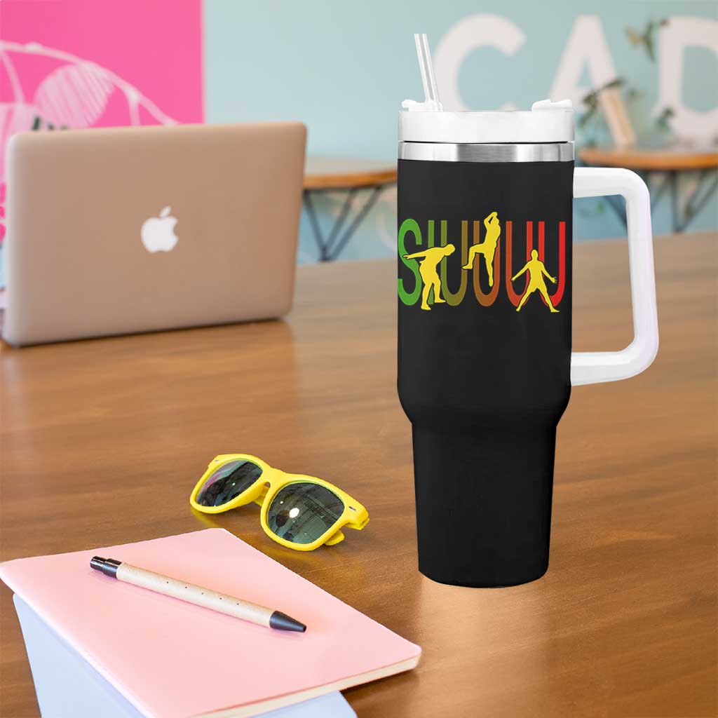 Funny Game Day Soccer Celebration Gift Tumbler With Handle Siuuuu