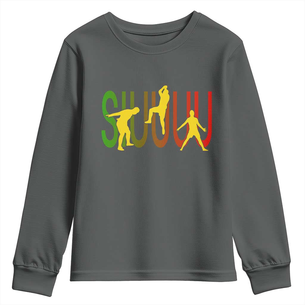 Funny Game Day Soccer Celebration Gift Youth Sweatshirt Siuuuu