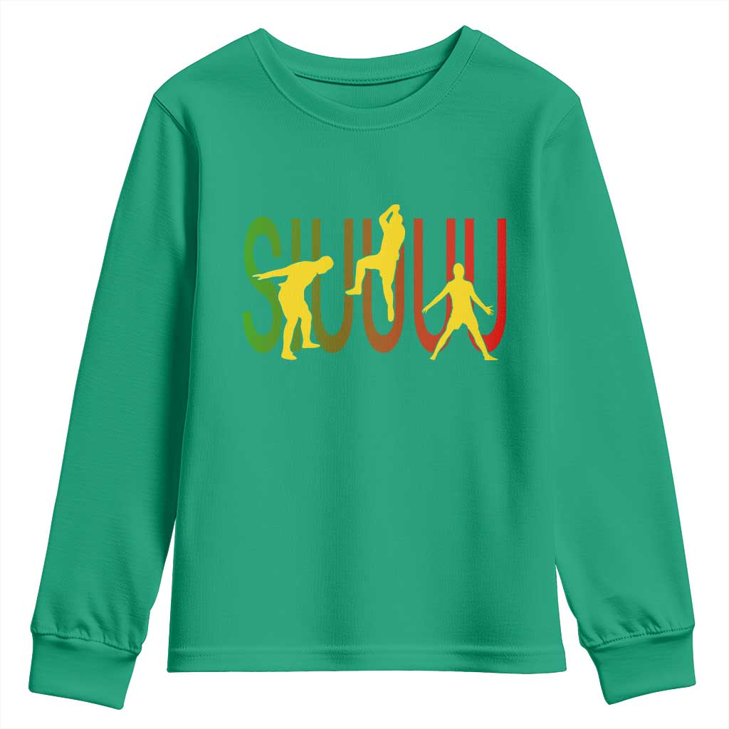 Funny Game Day Soccer Celebration Gift Youth Sweatshirt Siuuuu