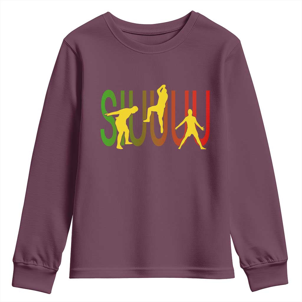 Funny Game Day Soccer Celebration Gift Youth Sweatshirt Siuuuu