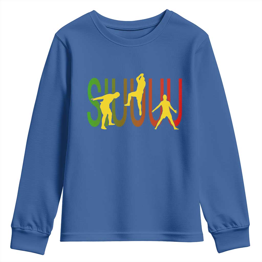 Funny Game Day Soccer Celebration Gift Youth Sweatshirt Siuuuu