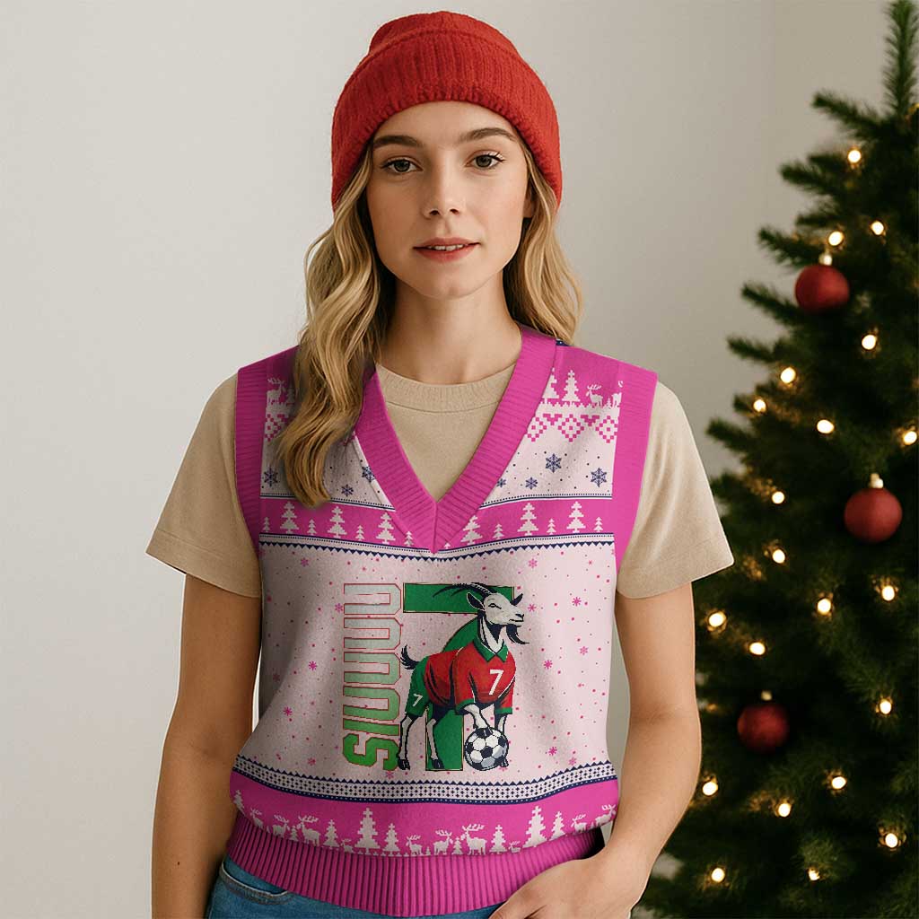 Siuuuu Game Day Soccer Celebration V-Neck Knit Sweater Vest Gift For Fans