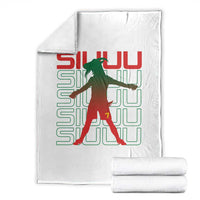 Funny Siuuuu Throw Blanket Iconic Goal Shout Soccer Lover Gift