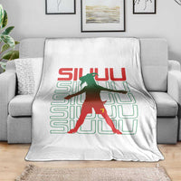 Funny Siuuuu Throw Blanket Iconic Goal Shout Soccer Lover Gift