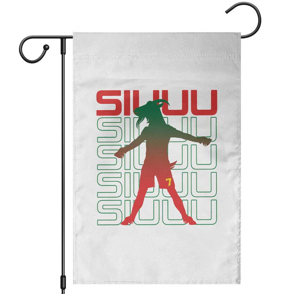 Funny Siuuuu Garden Flag Iconic Goal Shout Soccer Lover Gift