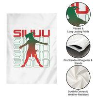 Funny Siuuuu Garden Flag Iconic Goal Shout Soccer Lover Gift
