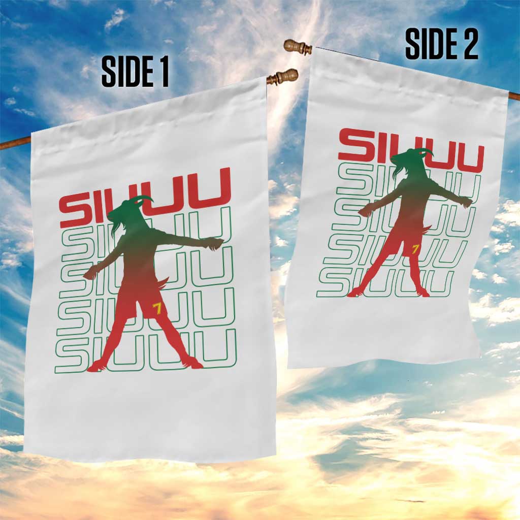Funny Siuuuu Garden Flag Iconic Goal Shout Soccer Lover Gift