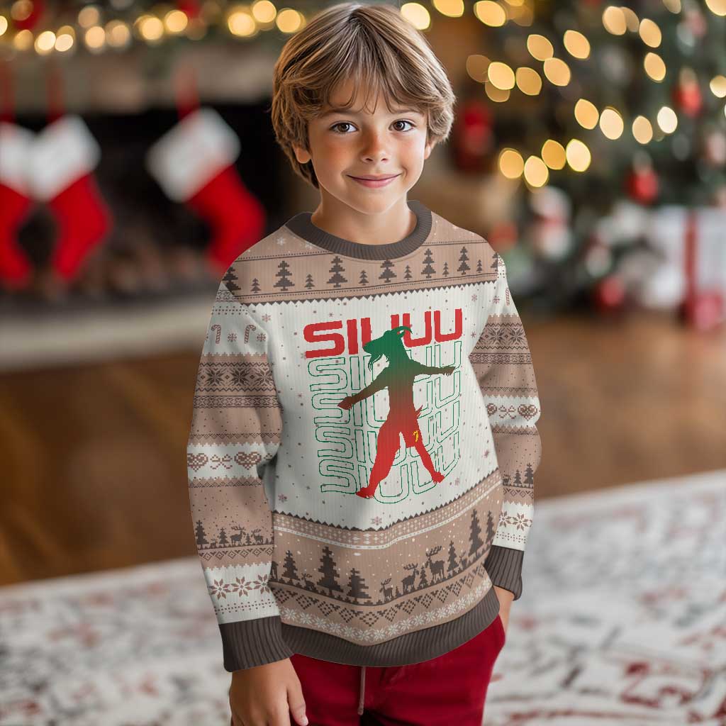 Funny Siuuuu Ugly Christmas Sweater Iconic Goal Shout Soccer Lover Gift