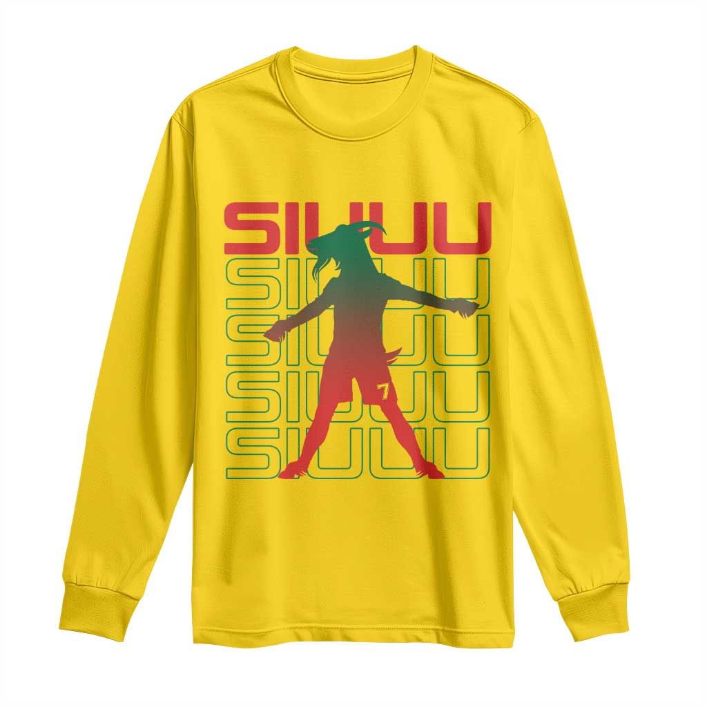Funny Siuuuu Long Sleeve Shirt Iconic Goal Shout Soccer Lover Gift
