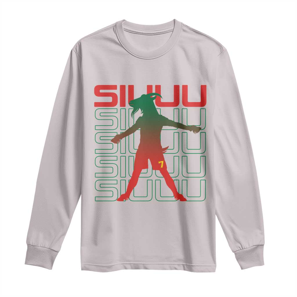 Funny Siuuuu Long Sleeve Shirt Iconic Goal Shout Soccer Lover Gift