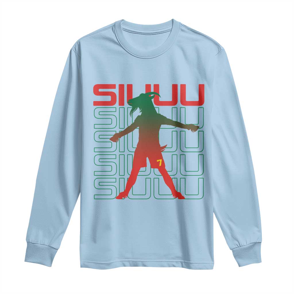 Funny Siuuuu Long Sleeve Shirt Iconic Goal Shout Soccer Lover Gift