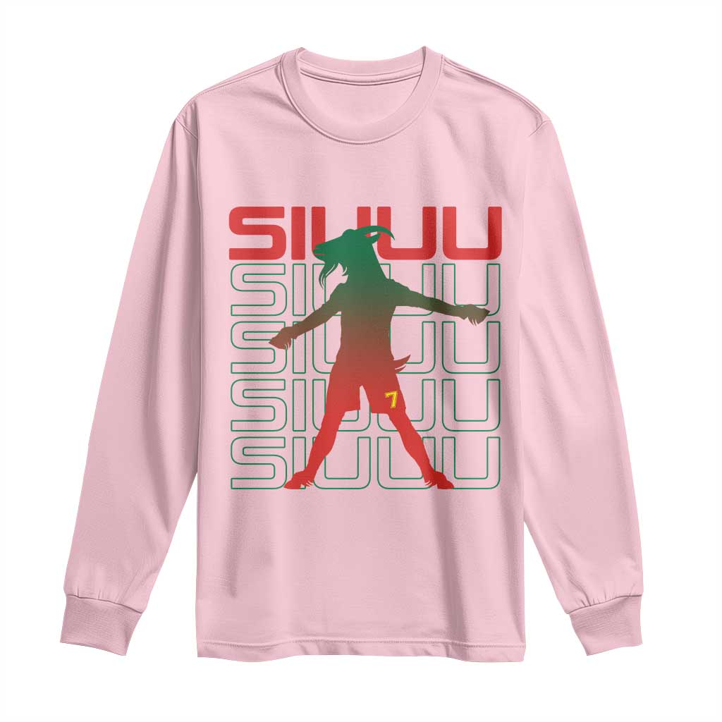 Funny Siuuuu Long Sleeve Shirt Iconic Goal Shout Soccer Lover Gift