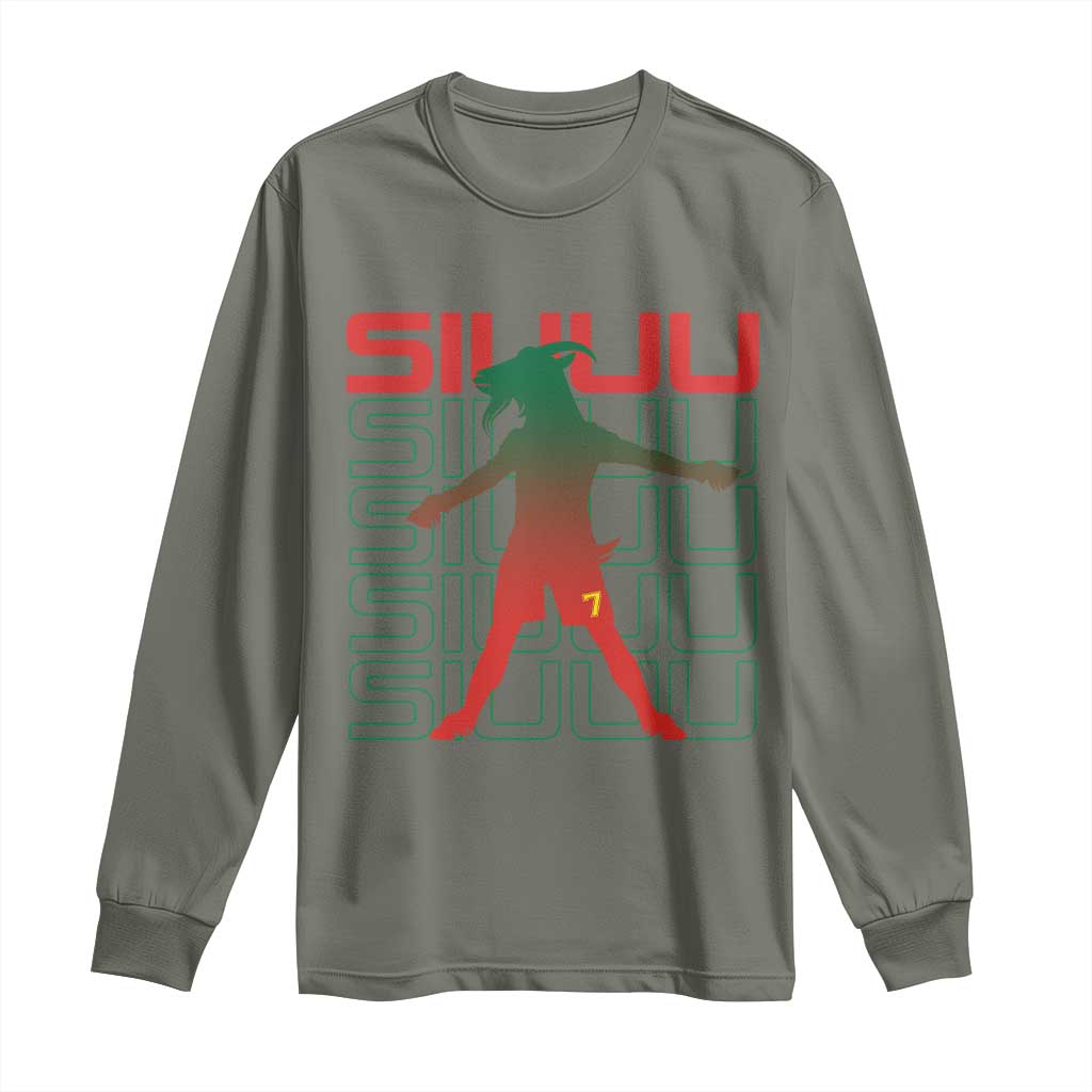 Funny Siuuuu Long Sleeve Shirt Iconic Goal Shout Soccer Lover Gift