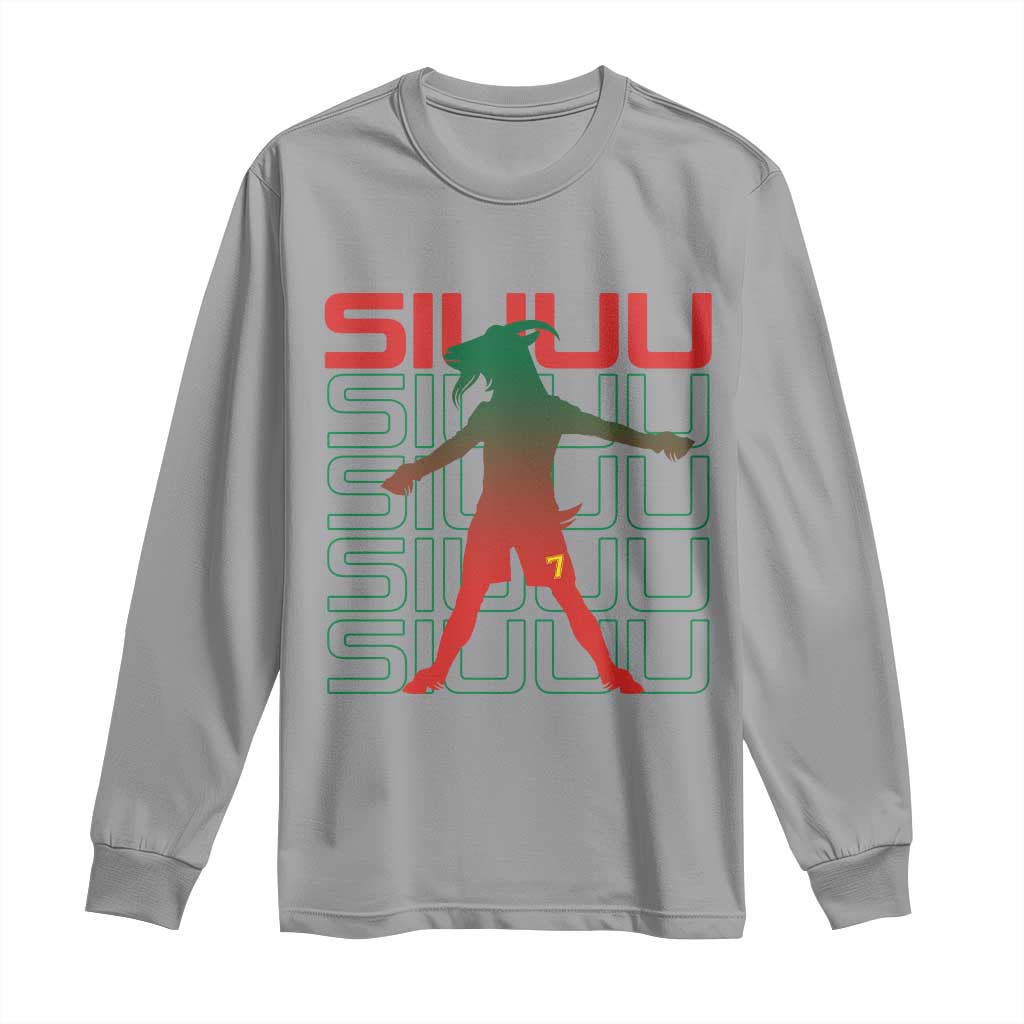 Funny Siuuuu Long Sleeve Shirt Iconic Goal Shout Soccer Lover Gift