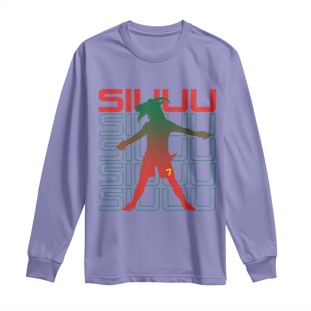 Funny Siuuuu Long Sleeve Shirt Iconic Goal Shout Soccer Lover Gift
