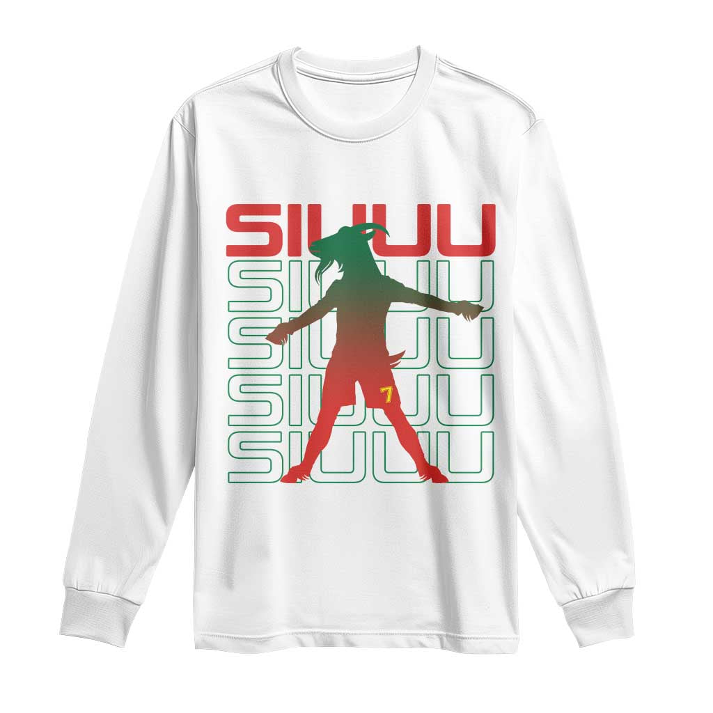 Funny Siuuuu Long Sleeve Shirt Iconic Goal Shout Soccer Lover Gift