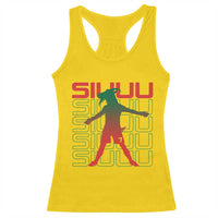 Funny Siuuuu Racerback Tank Top Iconic Goal Shout Soccer Lover Gift