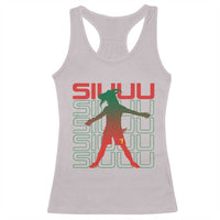 Funny Siuuuu Racerback Tank Top Iconic Goal Shout Soccer Lover Gift