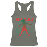 Funny Siuuuu Racerback Tank Top Iconic Goal Shout Soccer Lover Gift