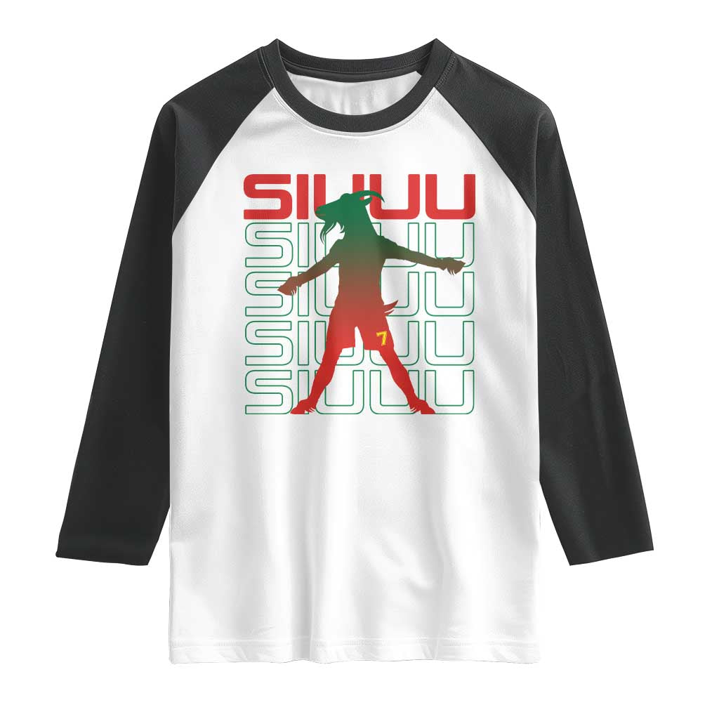 Funny Siuuuu Raglan Shirt Iconic Goal Shout Soccer Lover Gift