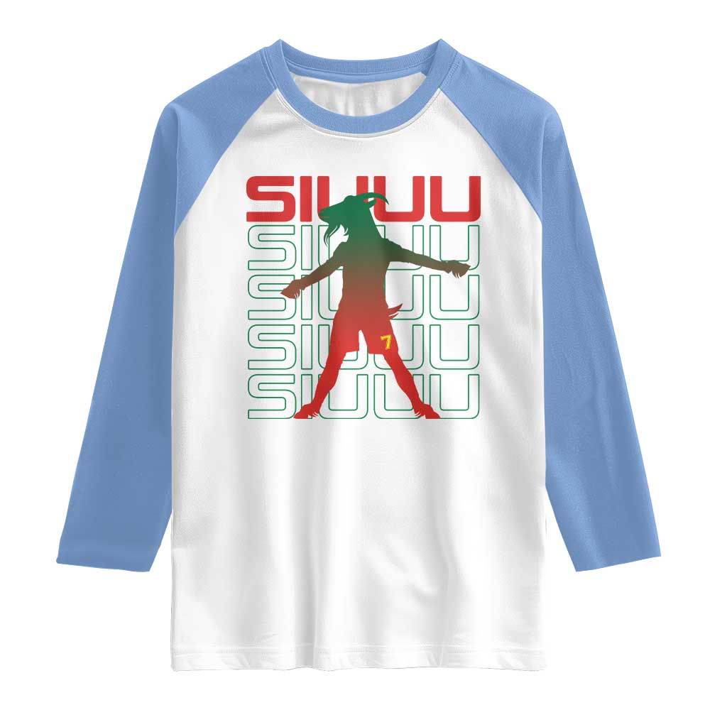 Funny Siuuuu Raglan Shirt Iconic Goal Shout Soccer Lover Gift