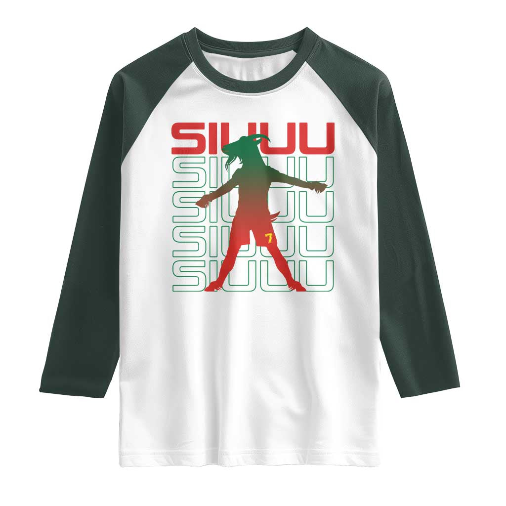 Funny Siuuuu Raglan Shirt Iconic Goal Shout Soccer Lover Gift
