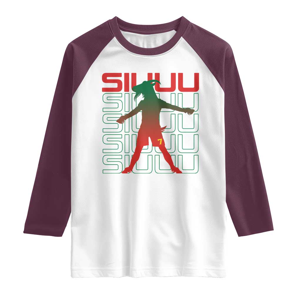 Funny Siuuuu Raglan Shirt Iconic Goal Shout Soccer Lover Gift