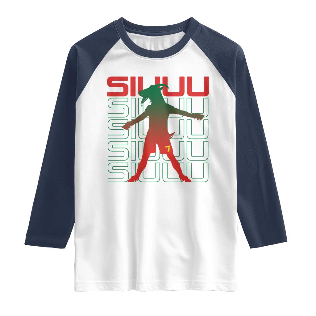 Funny Siuuuu Raglan Shirt Iconic Goal Shout Soccer Lover Gift
