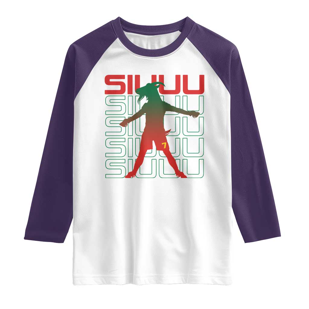Funny Siuuuu Raglan Shirt Iconic Goal Shout Soccer Lover Gift