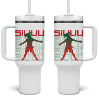 Funny Siuuuu Tumbler With Handle Iconic Goal Shout Soccer Lover Gift