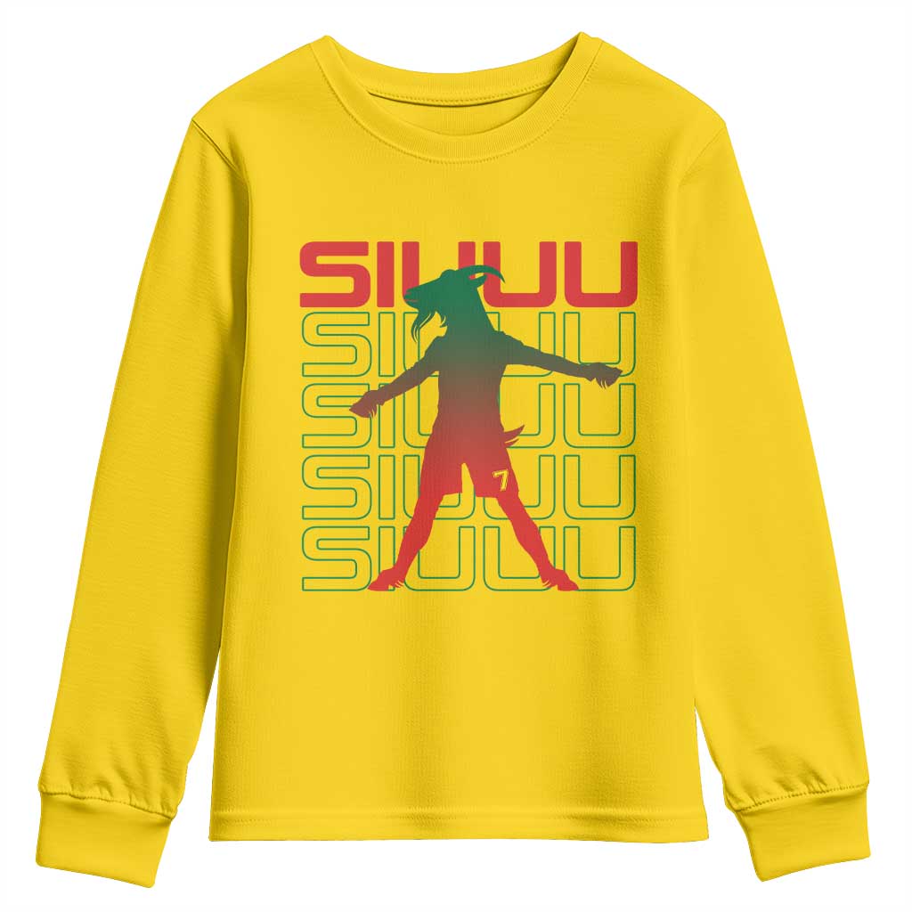 Funny Siuuuu Youth Sweatshirt Iconic Goal Shout Soccer Lover Gift