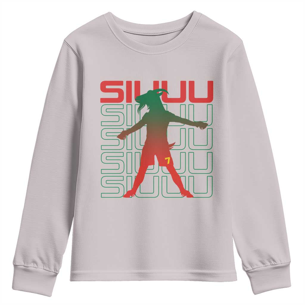 Funny Siuuuu Youth Sweatshirt Iconic Goal Shout Soccer Lover Gift