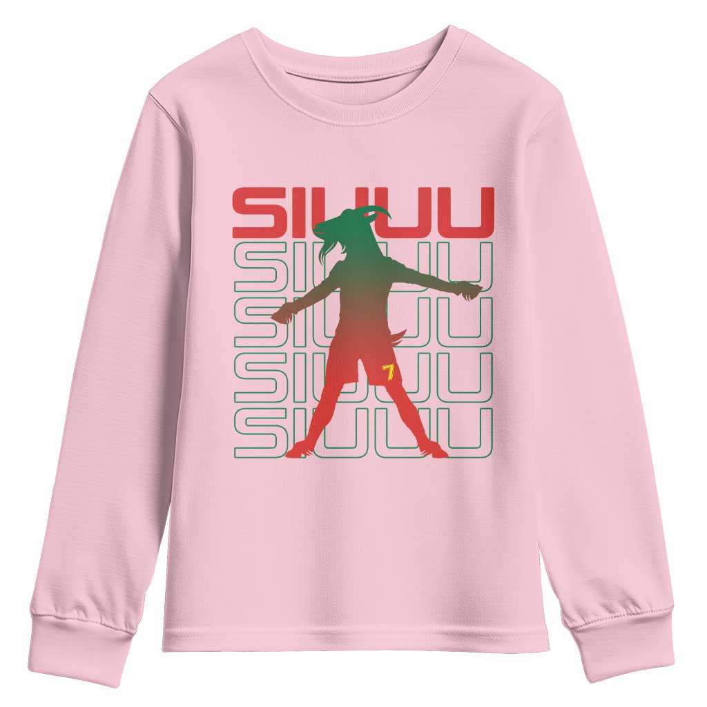 Funny Siuuuu Youth Sweatshirt Iconic Goal Shout Soccer Lover Gift