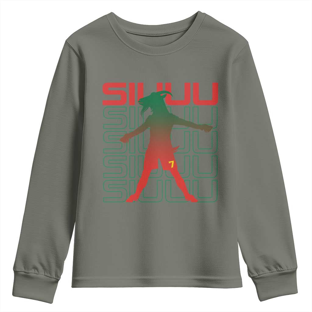 Funny Siuuuu Youth Sweatshirt Iconic Goal Shout Soccer Lover Gift