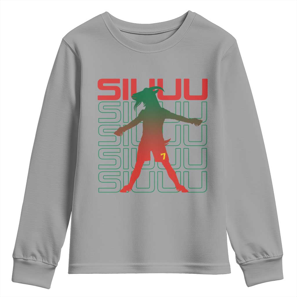 Funny Siuuuu Youth Sweatshirt Iconic Goal Shout Soccer Lover Gift