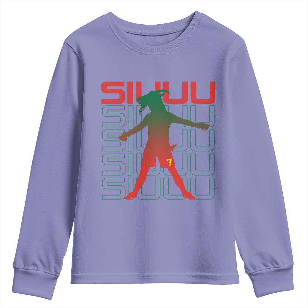 Funny Siuuuu Youth Sweatshirt Iconic Goal Shout Soccer Lover Gift