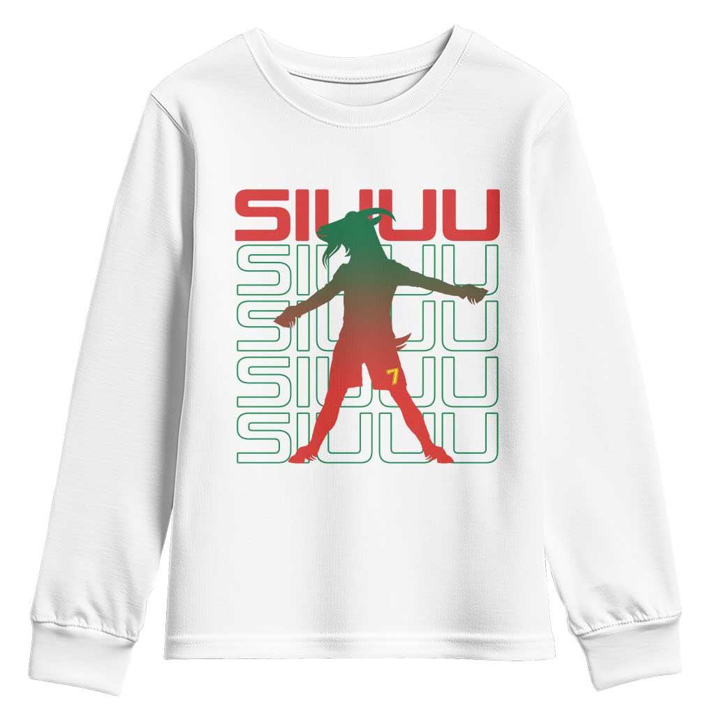 Funny Siuuuu Youth Sweatshirt Iconic Goal Shout Soccer Lover Gift