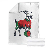 Number Seven Soccer GOAT Siuuuu Celebration Throw Blanket