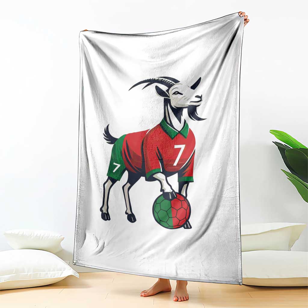 Number Seven Soccer GOAT Siuuuu Celebration Throw Blanket