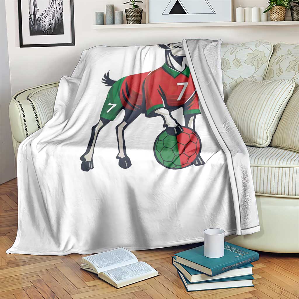 Number Seven Soccer GOAT Siuuuu Celebration Throw Blanket