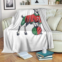 Number Seven Soccer GOAT Siuuuu Celebration Throw Blanket