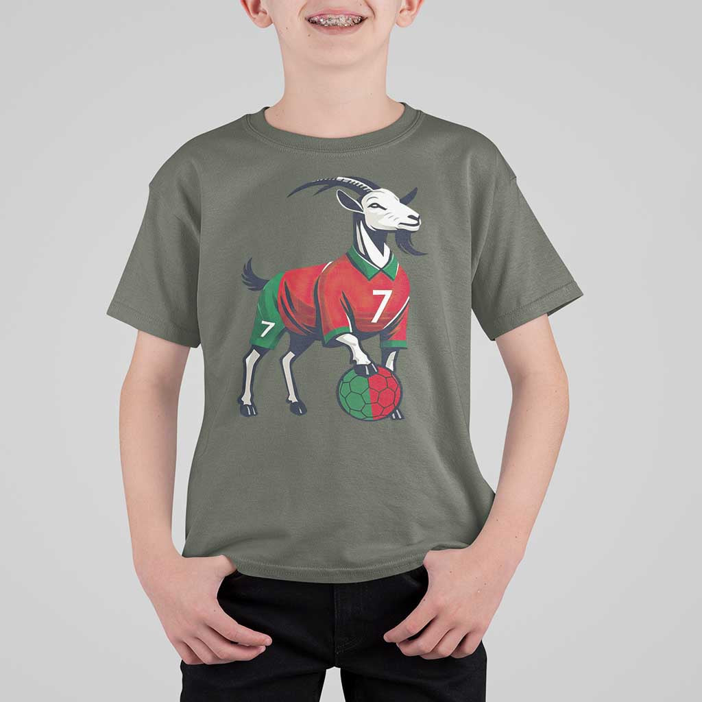 Number Seven Soccer GOAT Siuuuu Celebration T Shirt For Kid