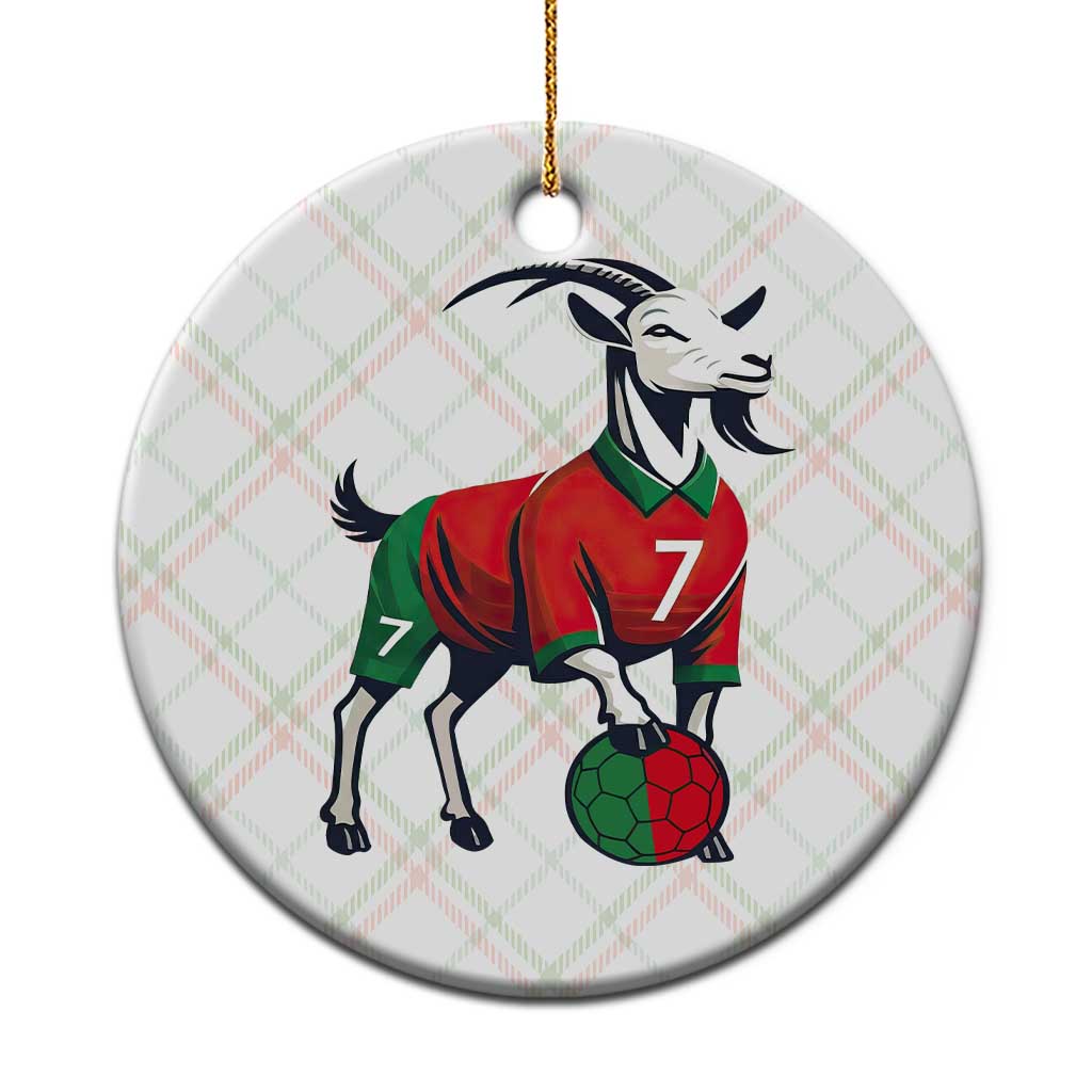 Number Seven Soccer GOAT Siuuuu Celebration Ceramic Ornament