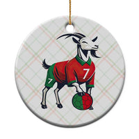 Number Seven Soccer GOAT Siuuuu Celebration Ceramic Ornament